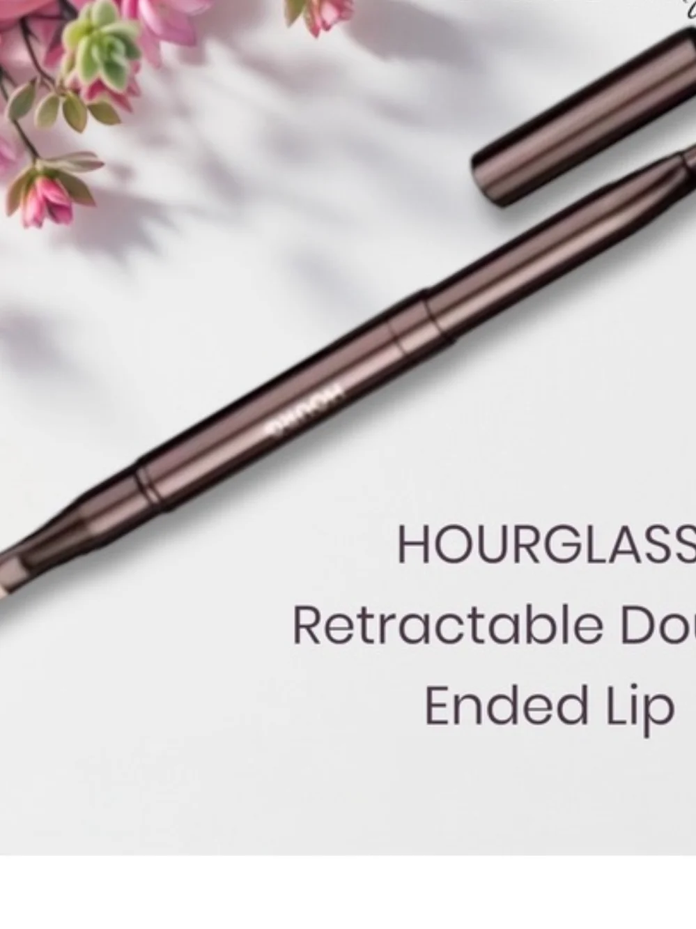Hourglass Double-Ended Retractable Lip Brush — Metallic Gray